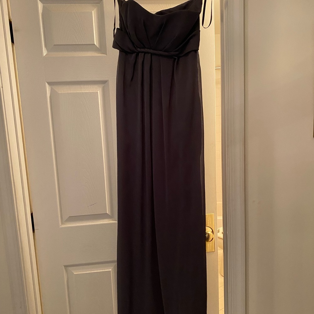 Bill Levkoff vineyard collection charcoal gray bridesmaid dress size 8